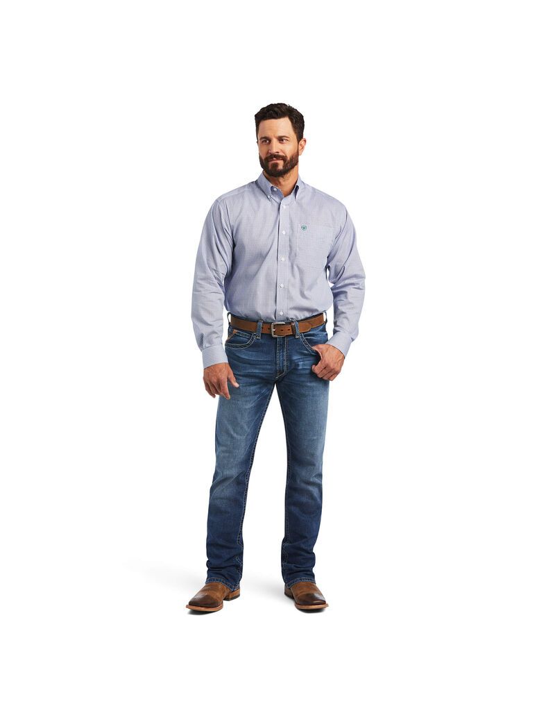 Ariat Wrinkle Free Sire Classic Fit Shirt White | PAWZVS-105