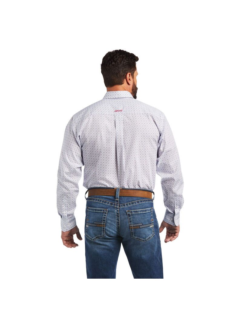 Ariat Wrinkle Free Sloan Classic Fit Shirt White | UWDXFJ-479