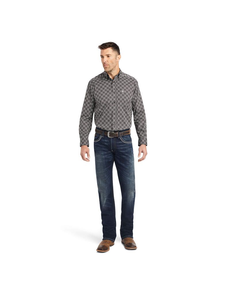 Ariat Wyatt Stretch Classic Fit Shirt Snow Bunting | CFIGNZ-357