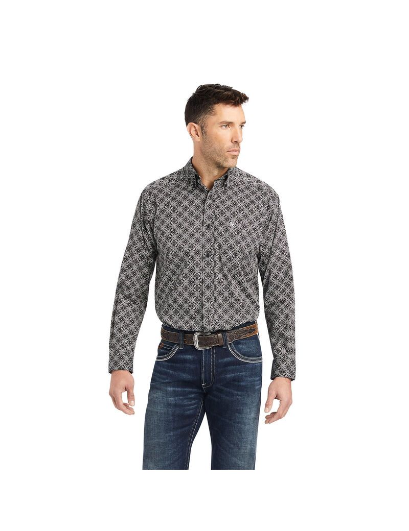 Ariat Wyatt Stretch Classic Fit Shirt Snow Bunting | CFIGNZ-357