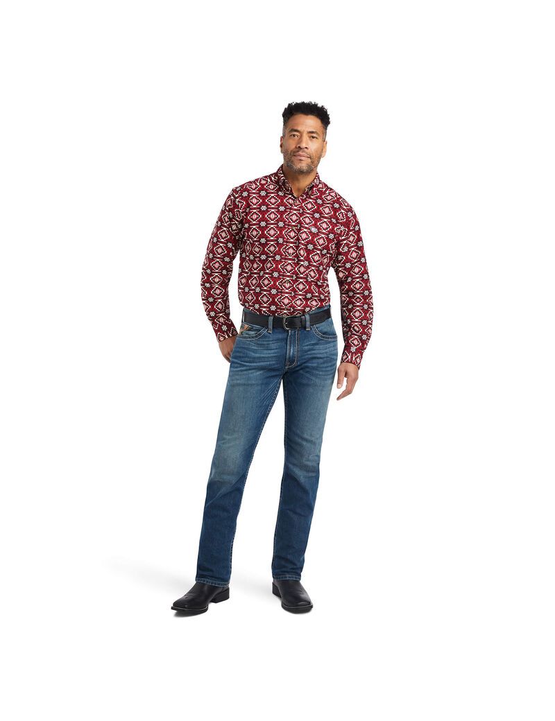 Ariat Wylie Classic Fit Shirt Rio Red | RBIQZN-725